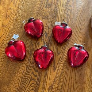 Red Heart-Shaped Holiday Ornaments